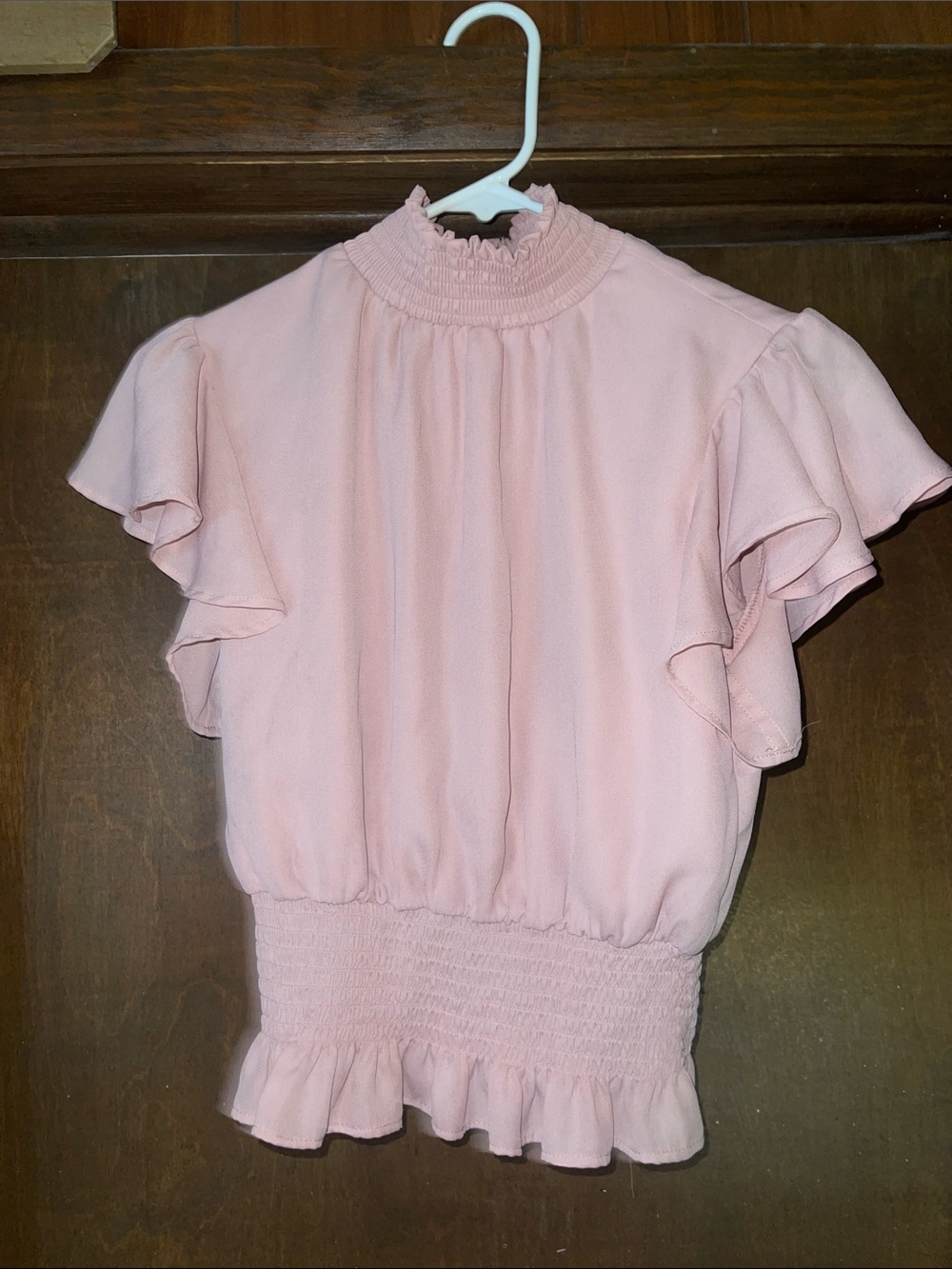 Stella Luce Blush Pink Smocked Top